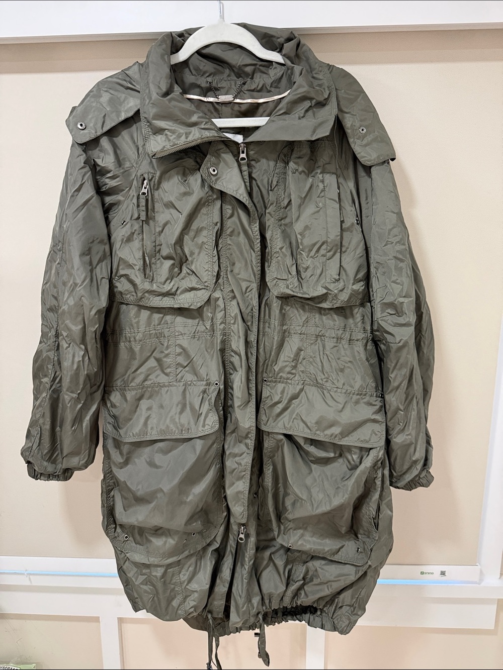 Zara Women's Olive Green Utility Parka Jacket